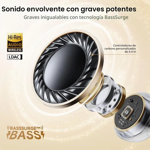 Vista 3 de EarFun Auriculares con clip abierto, auriculares inalámbricos con clip