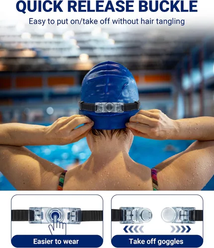 Vista 6 de Freela 2 Pack Swim Goggles for Adult Men Women,180°Wide Vision Anti-fog UV Protection No Leak Clear Swimming Goggles