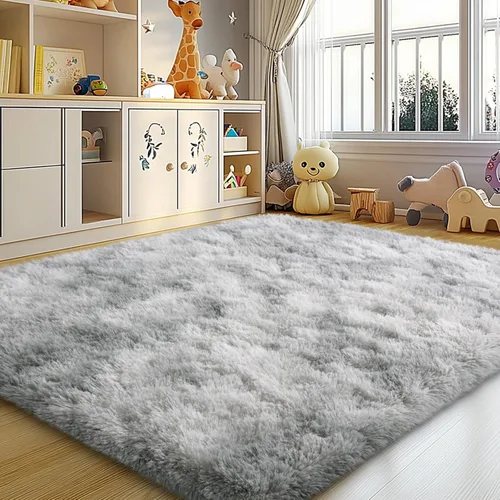 Vista 56 de Mugorn - Alfombras suaves y esponjosas de 2 x 3 pies para el hogar, alfombra pequeña con 4 mallas antideslizantes, color negro, 2 x 3 pies