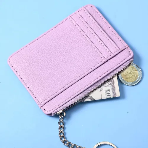 Vista 5 de Buryeah 2 carteras minimalistas delgadas de cuero con bolsillo frontal, carteras con bloqueo RFID, para mujer, tarjetero para tarjetas de crédito