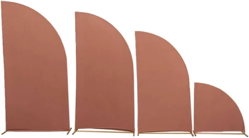 Vista 63 de Efavormart - Juego de 4 fundas de elastano beige para arco de media luna, fundas de telón de fondo Chiara de 2.5 pies a 7 pies para escenarios