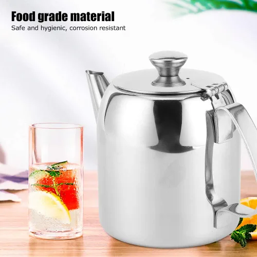 Vista 4 de Tetera de acero inoxidable de 0,5 L, tetera de acero inoxidable, tetera de té, tetera de acero inoxidable, boquilla corta fría para restaurantes