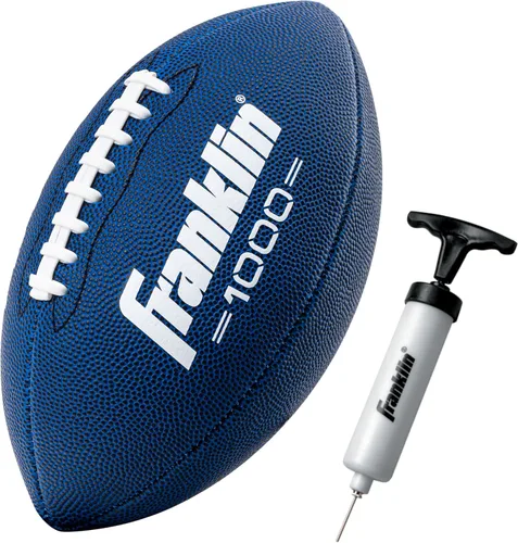 Vista 11 de Franklin Sports Youth + Adult Footballs - Extra Grip 1000 Official Size, Junior + Pee Wee Kids - 1 + 12 Packs Negro/Óptico