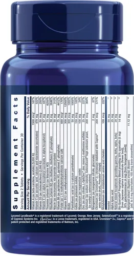 Vista 2 de Life Extension Multivitamínico de dos por día, dosis diaria de vitaminas y minerales para hombres y mujeres, suplemento vitamínico esencial completo