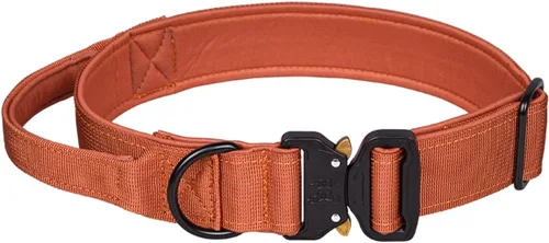 Vista 10 de Collar táctico para perro, collar ajustable de nailon para entrenamiento militar con mango de control y hebilla de metal pesado para perros medianos