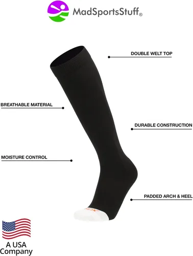 Vista 3 de MadSportsStuff - Calcetines de béisbol para niños, niñas, hombres o mujeres, tallas para jóvenes y adultos