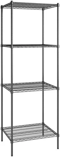Vista 201 de Kit de 4 estantes de epoxi verde NSF de 21 x 72 pulgadas con postes de 86 pulgadas, estantería de almacenamiento resistente, kit de estantería