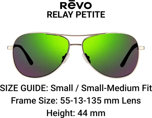 Vista 2 de Revo Gafas de sol Relay Petite Lente polarizada Filtra UV marco de aviador de metal pequeño para mujer