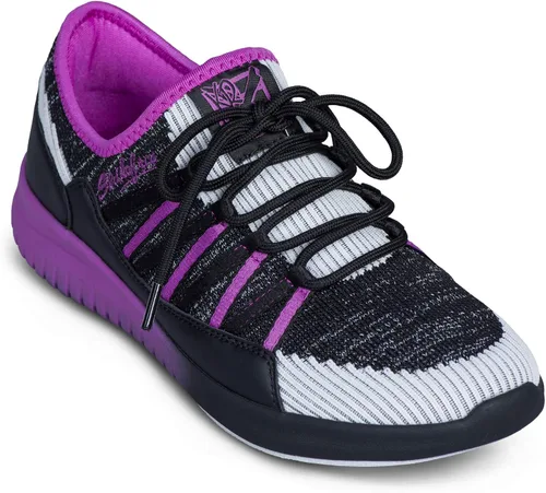 Vista 3 de KR Strikeforce Tenis de bolos ligeros para mujer Jazz BlackPurple con tecnología de ajuste cómodo Negro