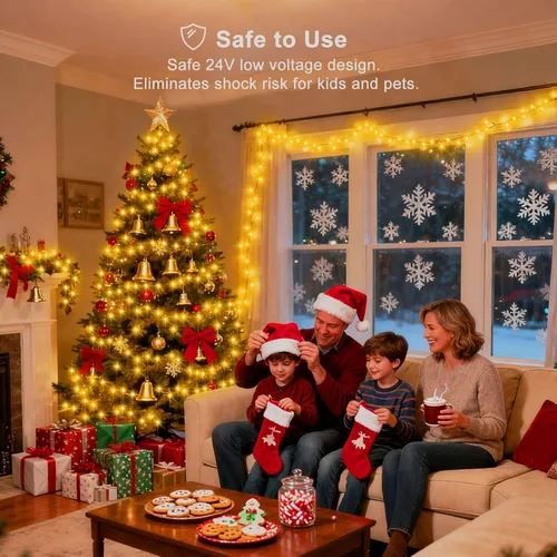 Vista 5 de echosari Guirnalda de 400 Luces LED de Navidad Conectables, Luces de Cadena Extra Largas de 66 Pies para Exteriores Conectables de Extremo a Extremo