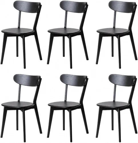 Vista 12 de Sillas de comedor de roble, sillas de cocina, silla moderna de madera maciza 100% con respaldo curvo, silla de comedor para cocina, sala de estar