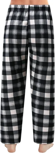 Vista 5 de Pantalones de pijama de forro polar suave para mujer, pantalones de pijama gruesos y cálidos de invierno, pantalones de pijama sueltos para el hogar