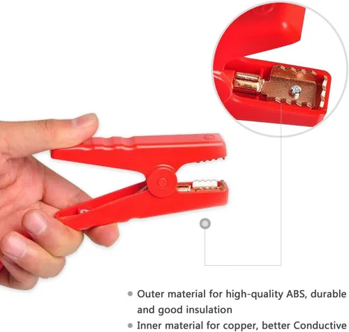 Vista 7 de Cable de arranque EC5 KUNCAN con pinzas para batería - Pinzas de cocodrilo de 12V de repuesto para cable de puente de coche con conector hembra EC5