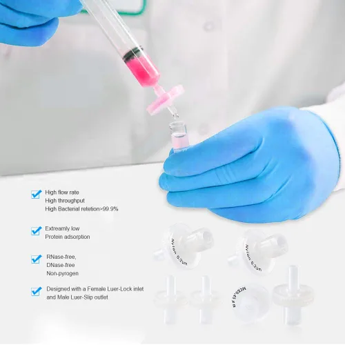 Vista 2 de Biotechnology - Filtros de jeringa PES Membrana no esterilizada Diámetro 0.512 in Tamaño de poro 0.22μm para filtros de laboratorio por Allpure