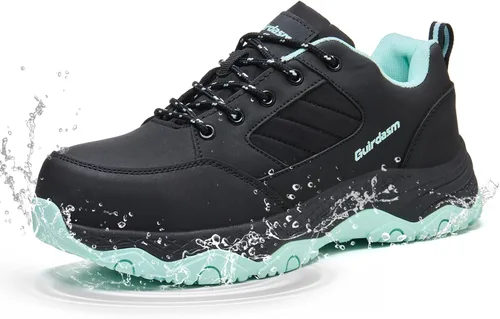 Vista 11 de Zapatos anchos con punta de acero para mujer, impermeables, antideslizantes, zapatos de seguridad, ligeros, antideslizantes, construcción