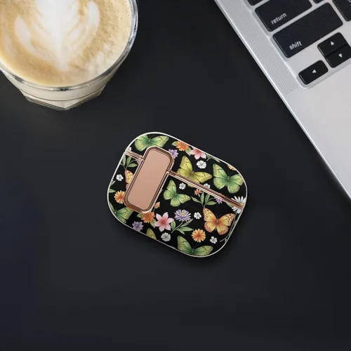 Vista 7 de Plastic Cover Compatible with Airpods Pro 2 Case Butterfly, Protective Skin with Lock