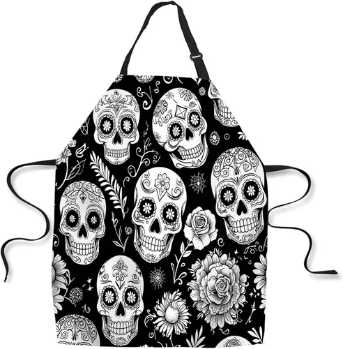 Vista 10 de Delantal de Cocina de Cocina Tiburón Marino Verde Delantal de Cocina para Hornear Chef Delantal Impermeable para Mujeres Hombres 31X27 Pulgadas