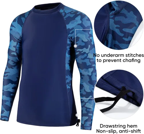 Vista 4 de MXDC SPORT Camisas de manga larga para hombre, protección solar UV UPF 50+, secado rápido, protección solar UV