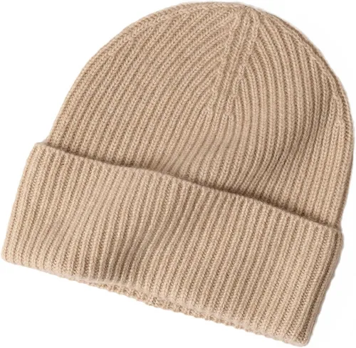 Vista 9 de Gorro de invierno 100% lana para mujeres y hombres, gorro de esquí con puños, gorra de calavera Beige 02