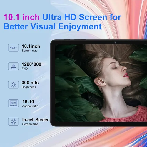 Vista 6 de Tableta de 10 pulgadas Android 15 con 30 GB de RAM 128 GB de ROM 1 TB de expansión, Tablets de 8000 mAh Octa-Core con teclado y ratón, pantalla HD