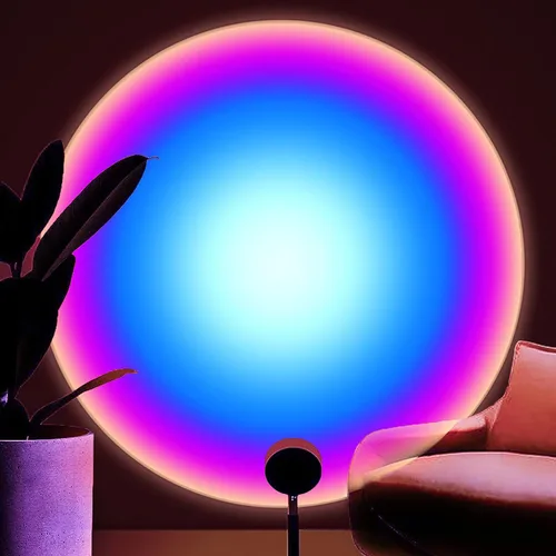 Vista 7 de Balkwan Lámpara de Piso con Proyección de Puesta de Sol, Lámpara Nocturna Led con Soporte Ajustable de 140cm, Rotación de 360 Grados, Luz de Red