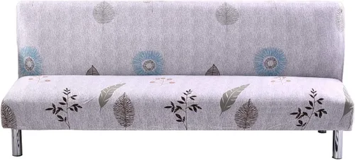 Vista 19 de MIFXIN Funda de sofá sin brazos, funda elástica plegable para futón, protector de muebles para sofá cama sin apoyabrazos, funda para sofá para Hojas