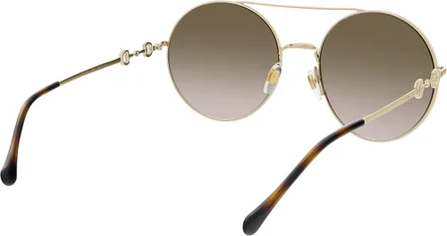 Vista 5 de Gucci GG 0878S 002 - Gafas de sol redondas de metal dorado con lente degradado marrón