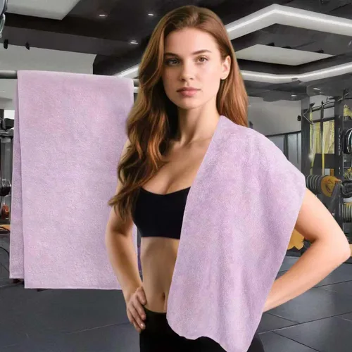 Vista 12 de Juego de 2 toallas deportivas de algodón para gimnasio, 12 x 45 pulgadas, absorbentes, transpirables, de 430 GSM, suaves, toalla deportiva para Azul