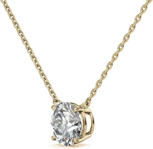 Vista 2 de Colgante y collar redondo de moissanita de talla brillante VVS1 de 3.00 quilates con cadena para mujer, solitario de diamante incoloro, regalo