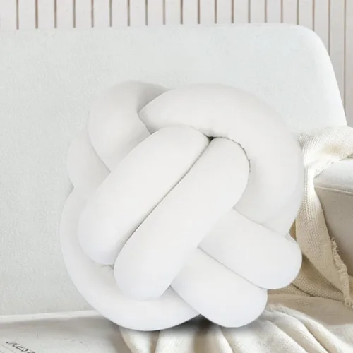 Vista 10 de Almohada corta de felpa con nudo, cojín de cintura para decoración del hogar, cojín de felpa para sofá, automóvil o decoración de oficina