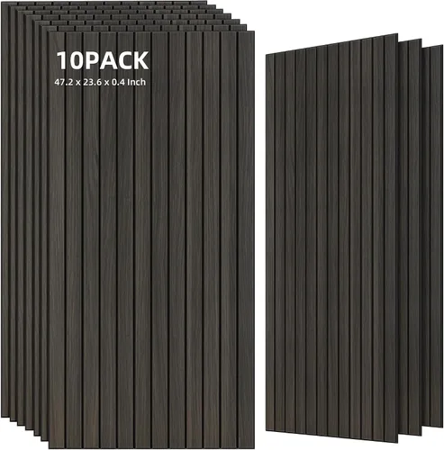 Vista 39 de TO-TH Juego de 4 paneles de pared insonorizados de 47.2 x 23.6 pulgadas con aspecto de madera, absorben el sonido, paneles acústicos grandes