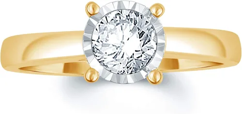 Vista 2 de La4ve Diamonds Anillo de compromiso de diamante de 100 quilates en oro macizo de 14 quilates I-J I2-I3 Anillo de compromiso de diamantes reales