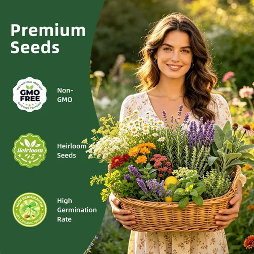 Vista 4 de 35 Medicinal & Tea Herb Seeds Variety Pack for Indoor & Outdoors