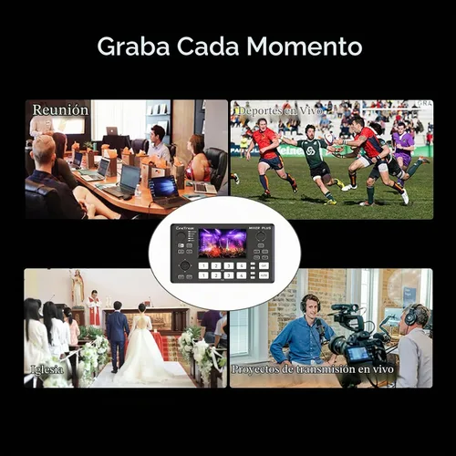 Vista 6 de Mixer Plus Compact Video Switcher 4 HDMI with 4''Built-in Screen, Portable Live Streaming Switcher for Multi-Camera, Online Class, Event, YouTube