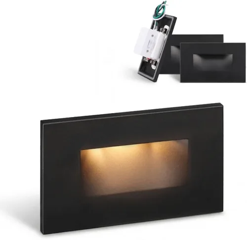 Vista 18 de LEONLITE - Luces LED para escalones de 3CCT 120V, 3.5W 110LM regulables del 5% al 100%, impermeables para interiores y exteriores, verticales, luz