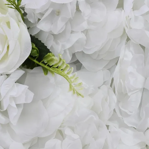 Vista 4 de 6 paneles de pared de flores artificiales, telón de fondo floral de 24 x 16 pulgadas, decoración de pared de flores, panel de fondo de pared