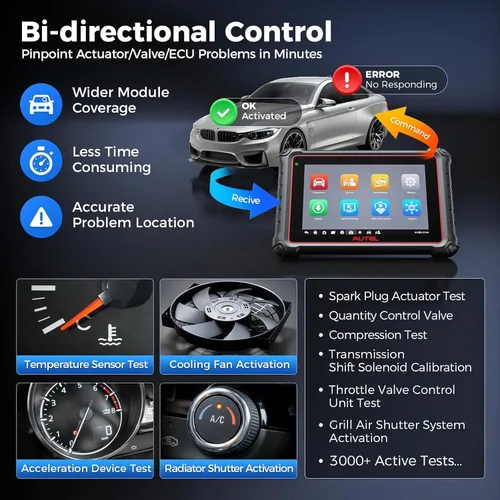 Vista 6 de Kit de escáner Autel MaxiPRO MP900E 2026: funciona como kit MP900-BT MS906 Pro MP808BT Pro con kit de adaptador 11 no OBDII, DoIP CAN-FD, servicio