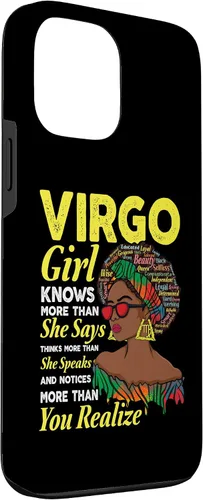 Vista 3 de iPhone 13 Pro Max Agosto 23 a septiembre 22 diseño de cumpleaños Virgo Zodiac Sign Case