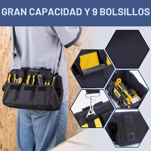 Vista 3 de DELI Juego de herramientas para el hogar de 355 piezas, kit de herramientas de reparación para el hogar con bolsa de herramientas de almacenamiento