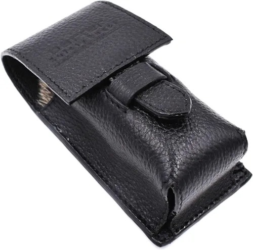 Vista 6 de Parker - Funda de piel auténtica para cepillo de afeitado de viaje, color marrón sillín, funda protectora hecha a mano para cepillos de afeitado