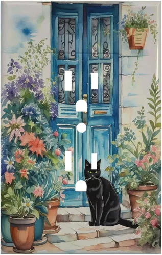 Vista 171 de Cubiertas de Interruptor de Luz Artísticas Decorativas Boho Figura Abstracta Interruptor de Pared Único Placa de Interruptor Decorativo Placa