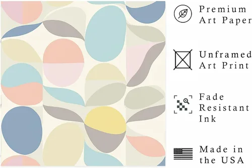 Vista 2 de Ethan Taylor Abstract Wall Art Prints Unframed Square Posters 'Retro 70s Hippie Groovy Pattern II' Retro Home Décor for Living Room, Bedroom