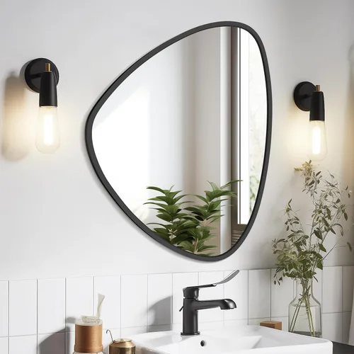 Vista 34 de WallBeyond Espejo asimétrico, espejo de pared irregular, espejos de pared decorativos para dormitorio, sala de estar, entrada, pasillo, espejo