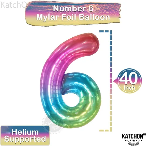 Vista 4 de Globos gigantes del número 60 para cumpleaños de niña – 40 pulgadas Globo arcoíris 60 para decoraciones de cumpleaños 60 para niñas Globos