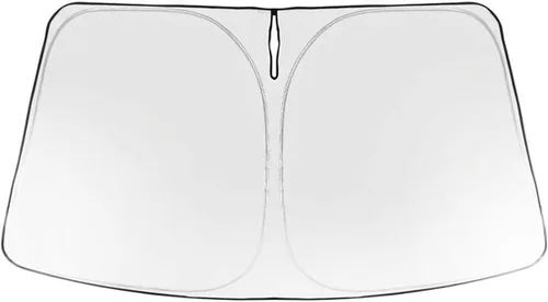 Vista 223 de Proadsy Parasol para parabrisas Rivian R1S 2022-2025 2026 de 4 capas plegable, protector de parasol frontal que bloquea los rayos UV, mantiene