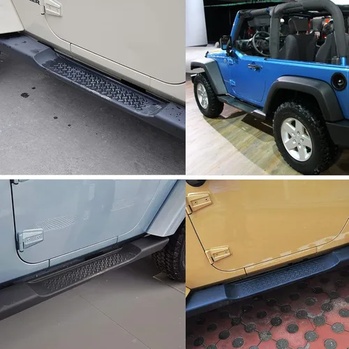 Vista 4 de Estribos Laterales con Escalones Desplegables y Barras para Jeep Wrangler JK 2007-2017 de 2 Puertas
