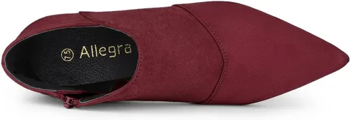 Vista 4 de Allegra K Botines de tacón de gatito con puntera puntiaguda para mujer