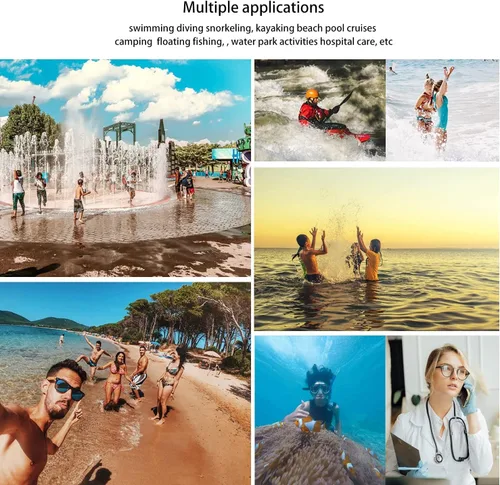 Vista 6 de wellhouse Funda impermeable para teléfono, estuche impermeable para iPhone 16 15 14 13 12 Pro Max XS Samsung, bolsa seca para celular IPX8 3D