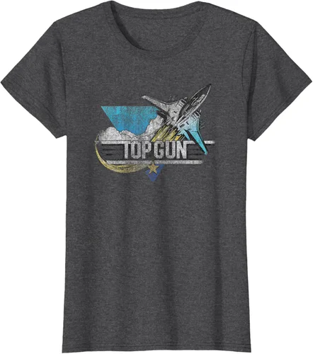 Vista 3 de Top Gun Illustrated F-14 Triangle Art Camiseta, Azul / Patchwork, S Azul Marino