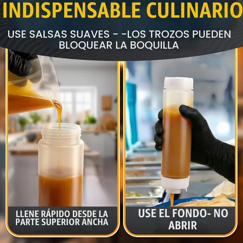 Vista 7 de BURIUS Juego de 6 botellas exprimibles de condimentos invertidos de 16